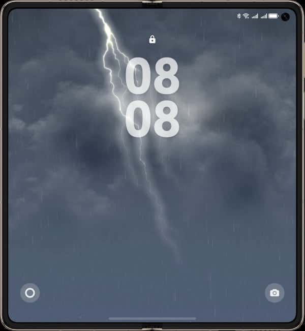 HUAWEI Mate X6 UX 图，体现天气个性壁纸玩法