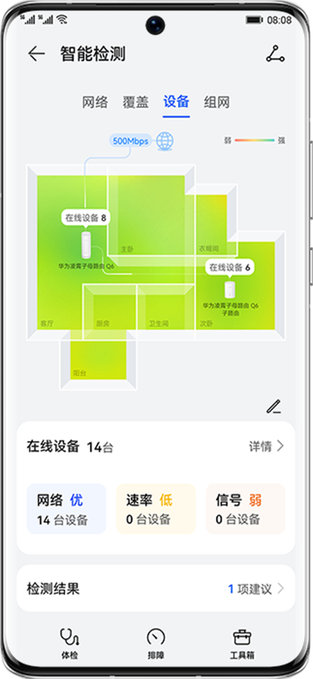 华为路由 Q6 可视化智能诊断