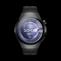 HUAWEI WATCH 5 46mm 蓝色正面图， 搭配素皮复合表带