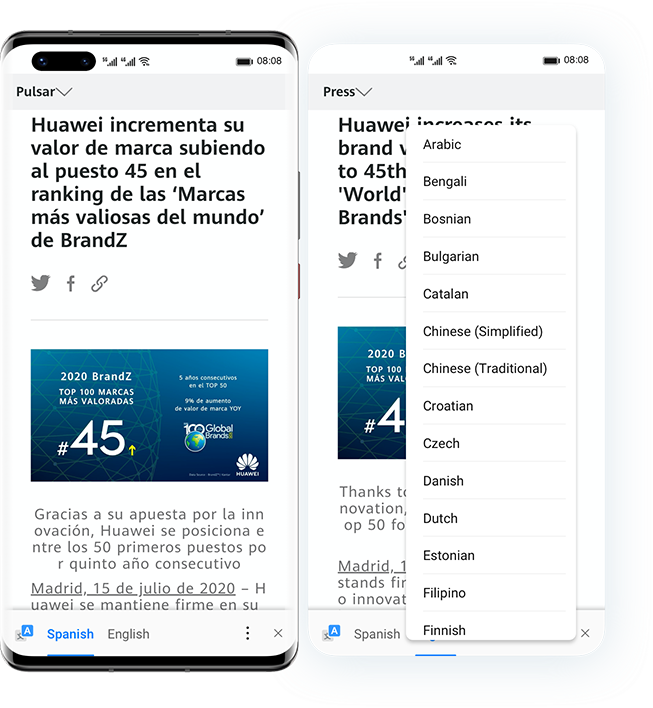 Huawei Browser-Webpage translation