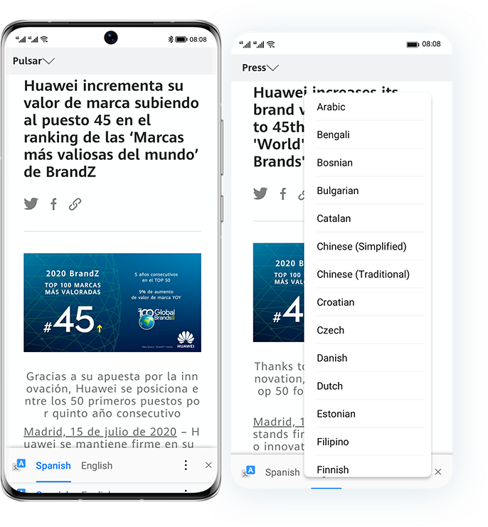 Huawei Browser-Webpage translation