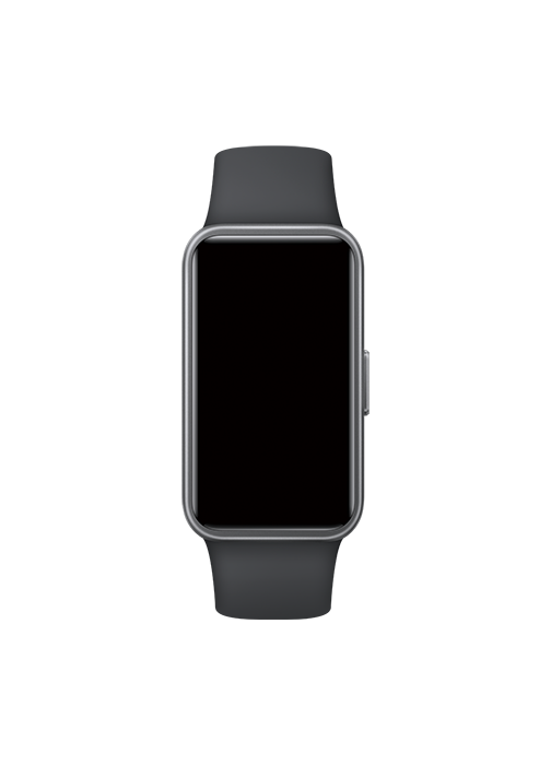 The dial loops on the black HUAWEI Band 10, showcasing the richness of the watch faces