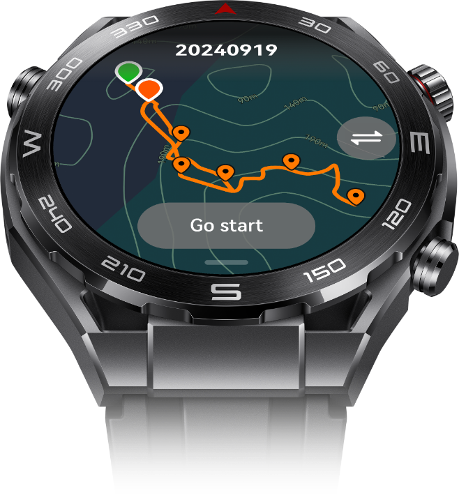HUAWEI WATCH Ultimate top view with Offline contour maps