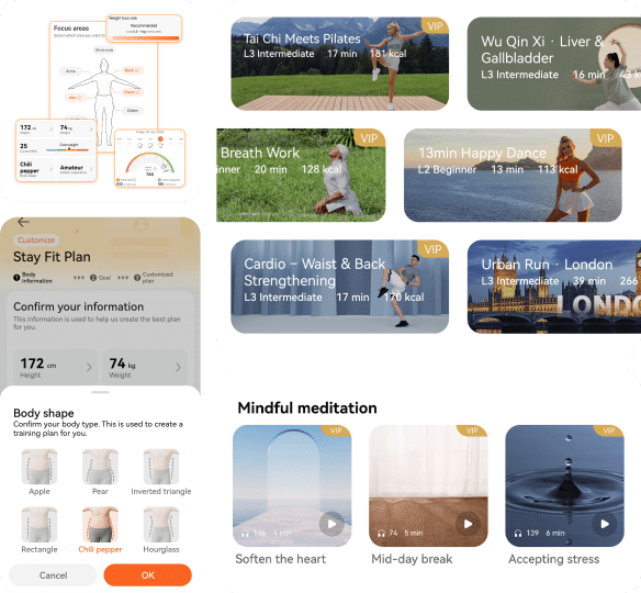 HUAWEI phone's interface,showing the HUAWEI WATCH Ultimate users are eligible for a free 3-month membership to HUAWEI Health+