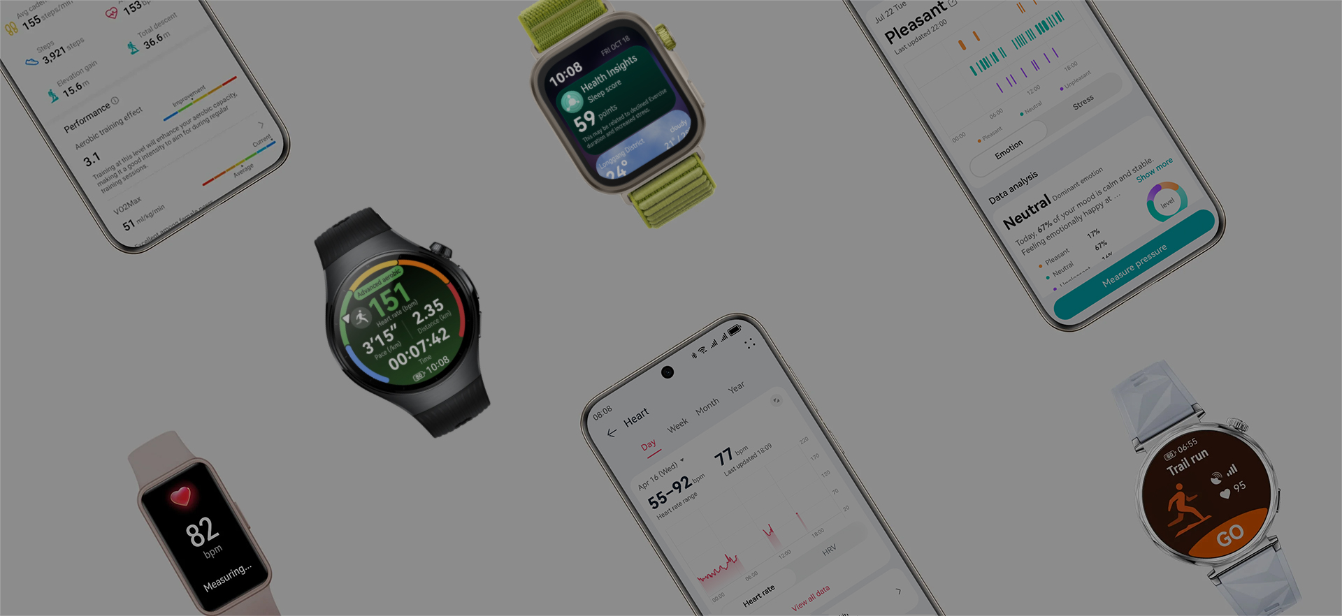 HUAWEI Health Reliable companion
for health and fitness.